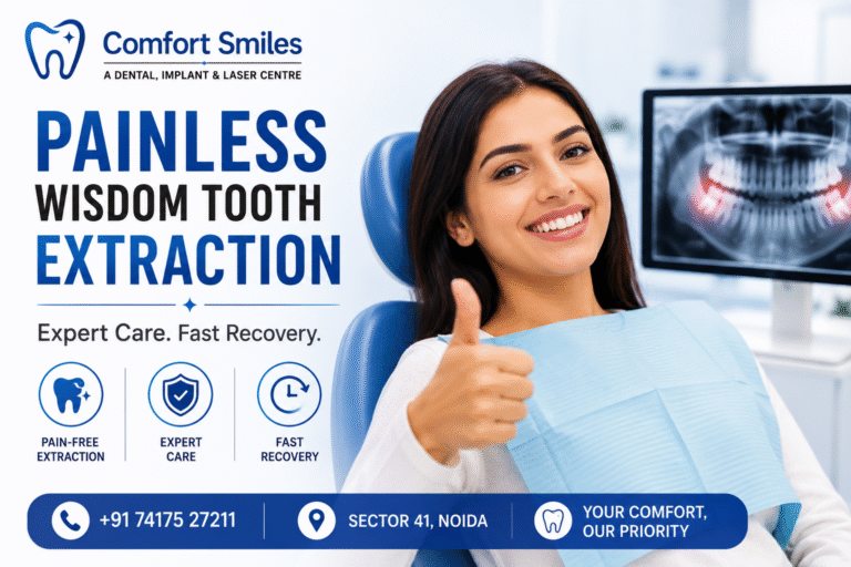 Painless Wisdom Tooth Extraction: Expert Care and Fast Recovery at Comfort Smiles